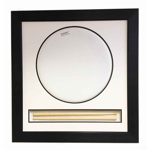 Drum Head 3D Display Frame With Drum Sticks