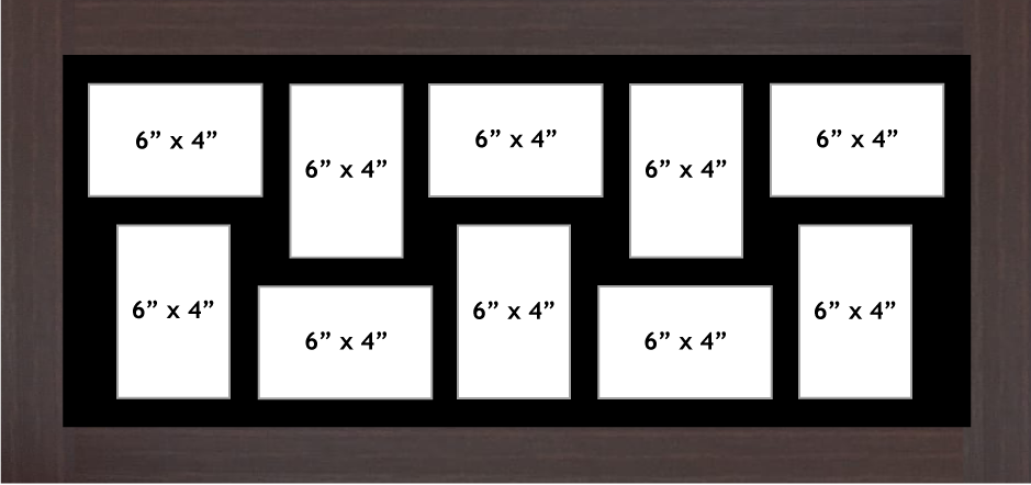 Multi Aperture Photo Frame fits 10 6x4 photos multi-picture frames