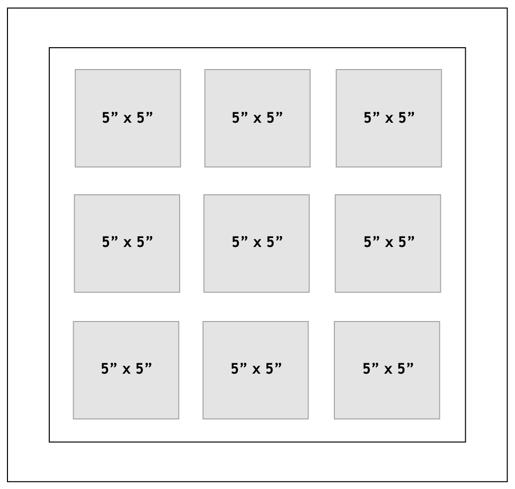 Multi Aperture Photo Frame fits 9 5x5 photos multi-picture frames