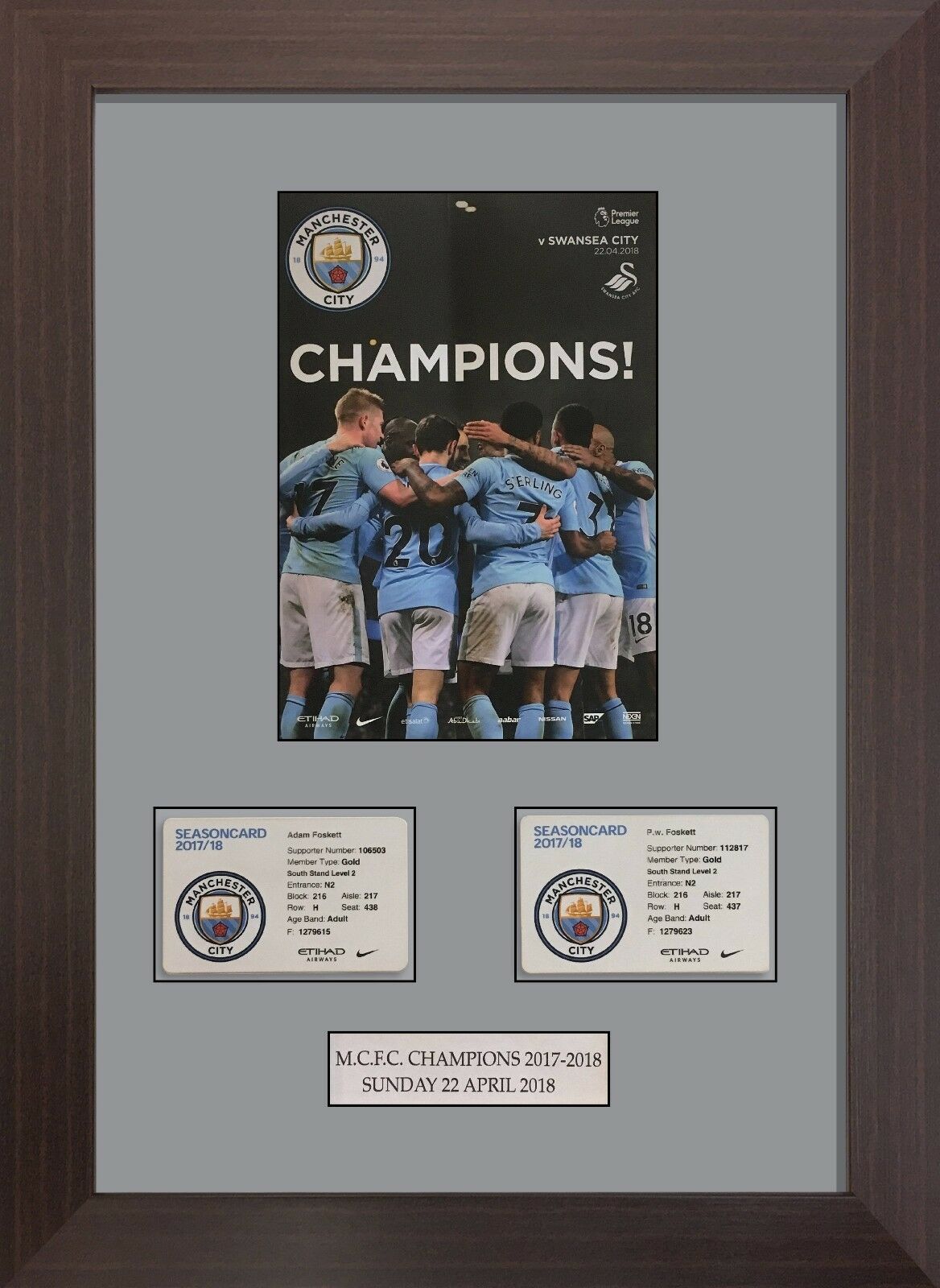 Football Season Ticket Display Frame