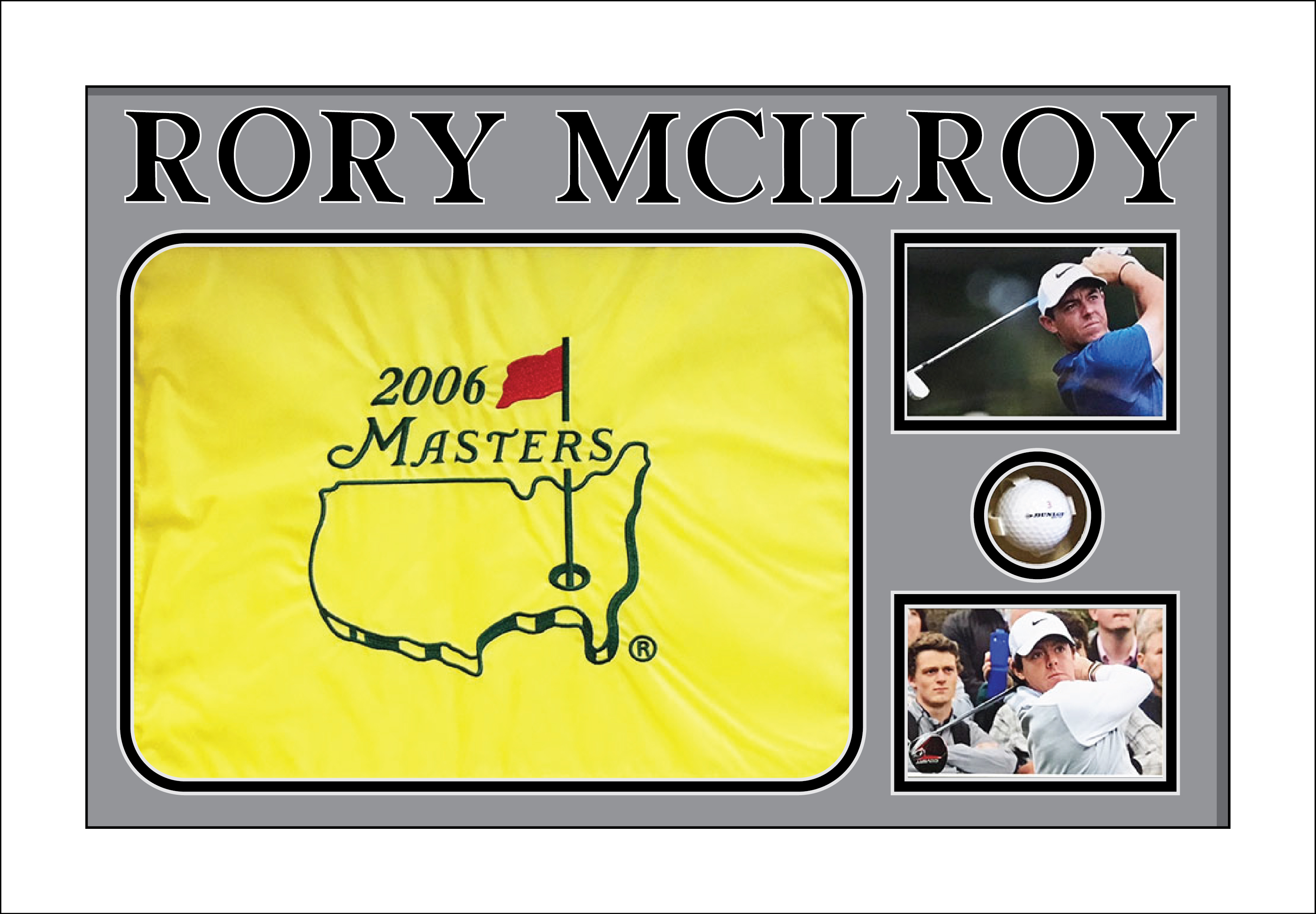 Frame for Golf Flag and Ball for Rory Mcilroy