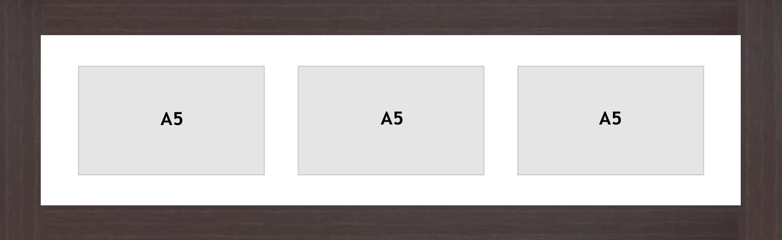 Multi Aperture Photo frame fits 3 A5 photos multi-picture frames landscape