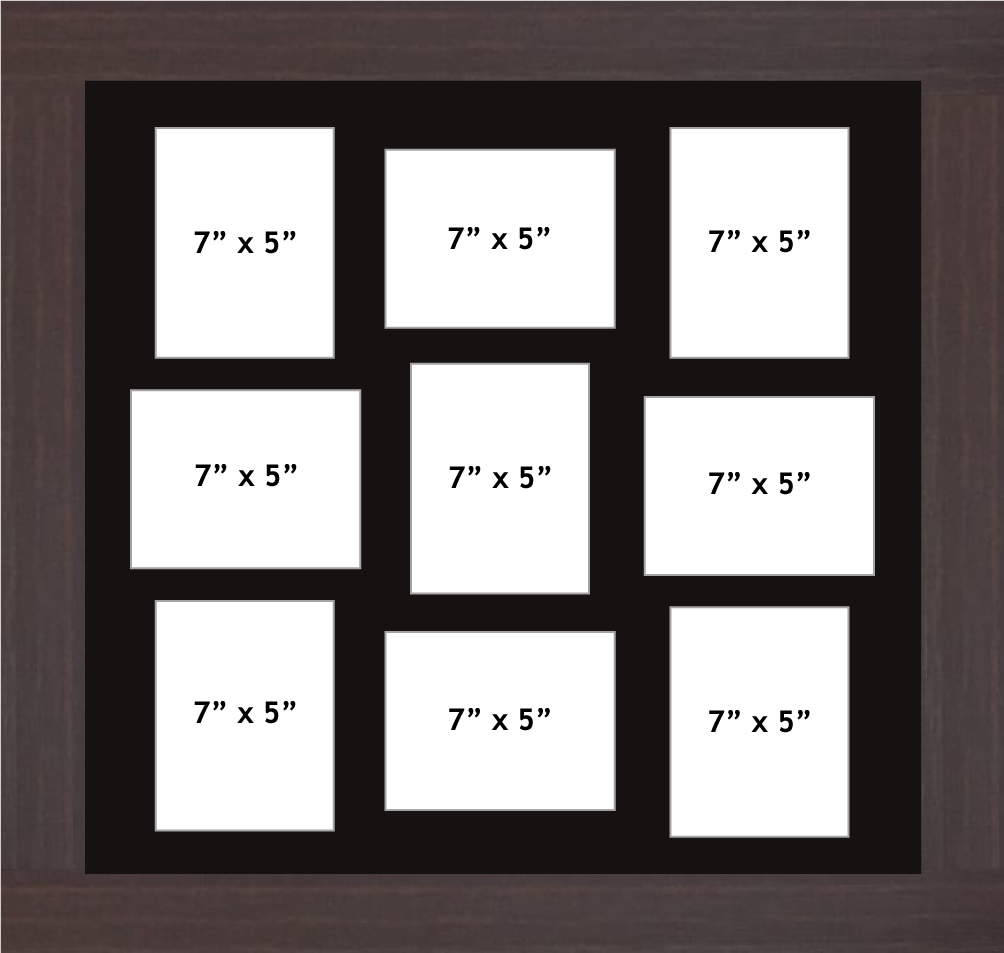 Multi Aperture Photo Frame fits 9 7x5 photos multi-picture frames