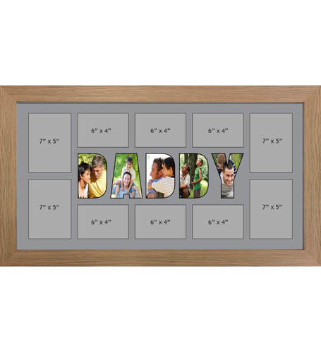 DADDY Photo Frame Personalised Name Frames | Large Multi DADDY Word Photo 3D Frame