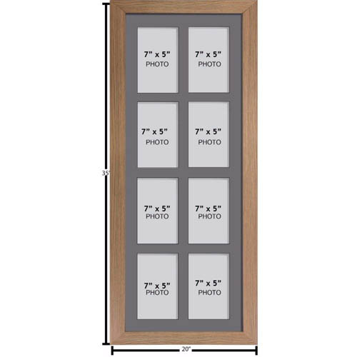 Large Multi Picture Photo Aperture Frame 7” x 5” size with 8 openings portrait