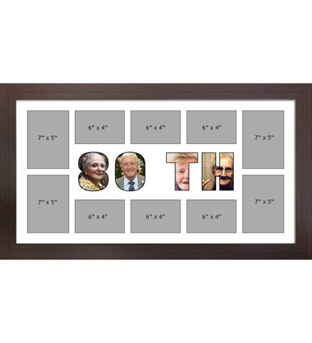 80TH Photo Frame Personalised 80TH Frame | Large Multi 80TH Word Photo 3D Frame