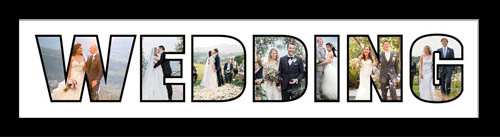 WEDDING Photo Frame Personalised Name Frame | WEDDING Word Photo 3D Frame For WEDDING