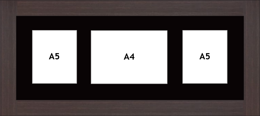  Multi Aperture photo frame fits 3 (2 - A5 & 1- A4) photos multi-picture