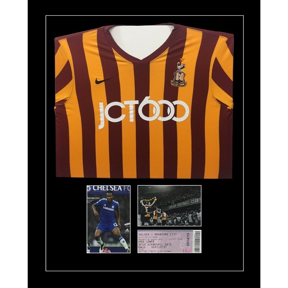 Football Shirt Frame with Program and 1 x 6” x 4” photo and ticket