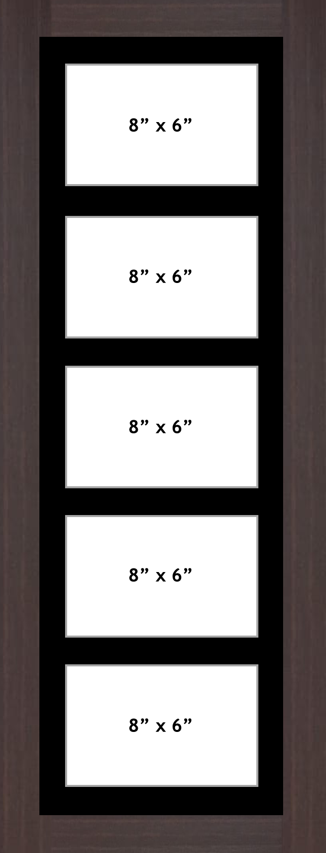 Multi Aperture picture frame fits 5 8x6 photos frames