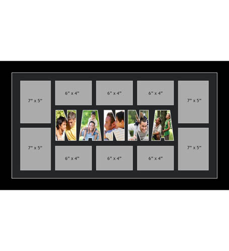 NANNA Photo Frame Personalised Name Frames | Large Multi NANNA Word Photo 3D Frame