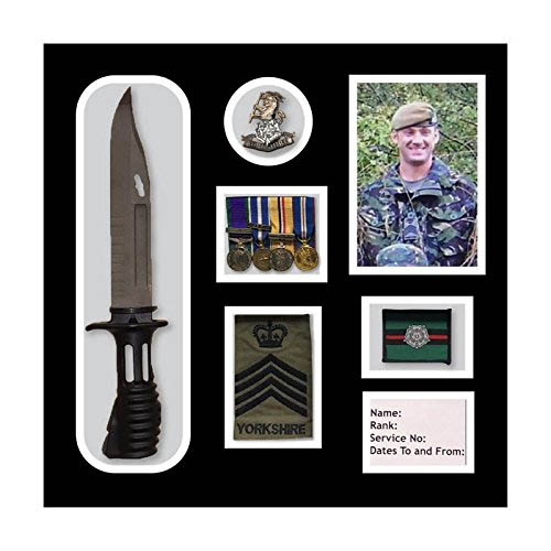 Yorkshire Regiment Medal Frame, cap badge and beret cap war medal display frame