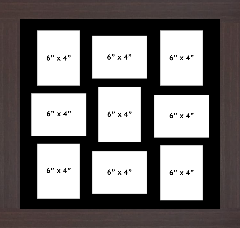 Multi Aperture Photo Frame fits 9 6x4 photos multi-picture frames