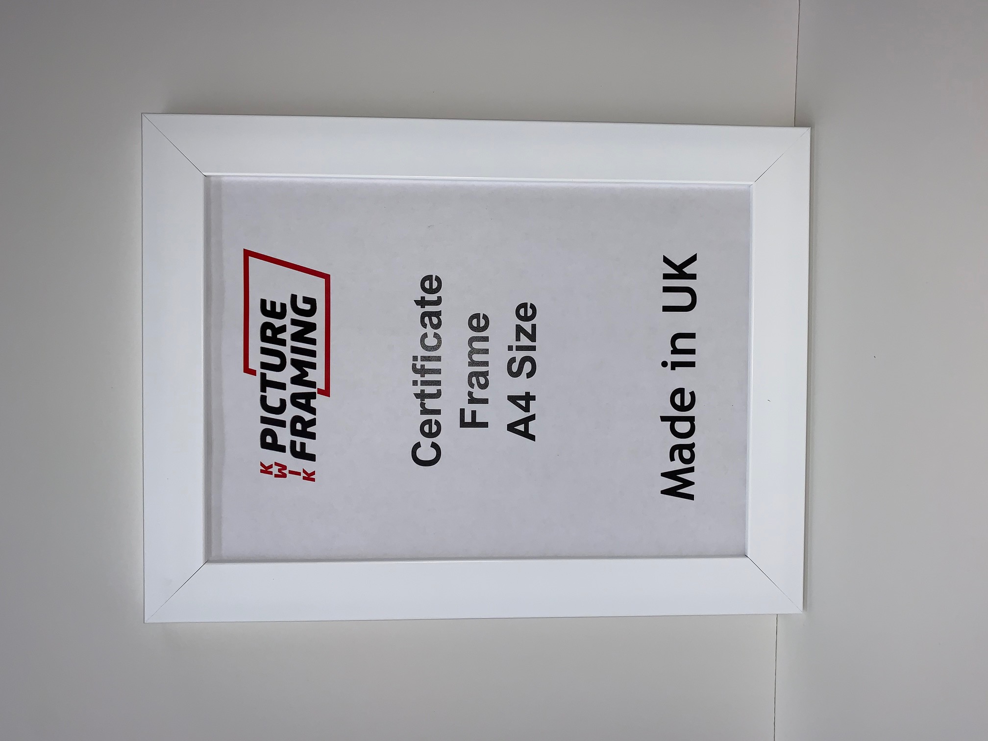 A4 White Certificate Frame