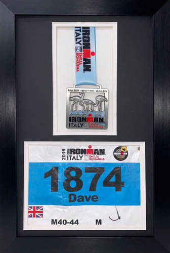 3D Frame For Ironman, Triathlon Marathon, Running Medal And Number Badge Display Frame - 19” x 13”