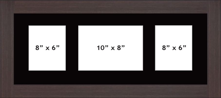 Multi Aperture photo frame fits 3 ( 2 - 8x6 & 1- 10x8) photos multi-picture