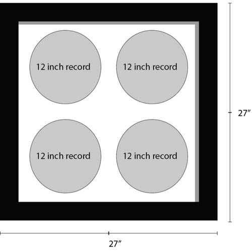 12 Inches Vinyl Record Frame For 4x Records Music Memorabilia Frame