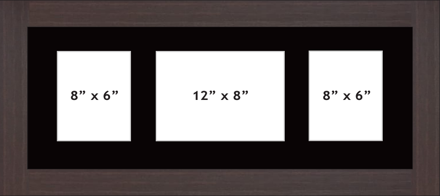 Multi Aperture photo frame fits 3 ( 2 - 8x6 & 1- 12x8) photos multi-picture