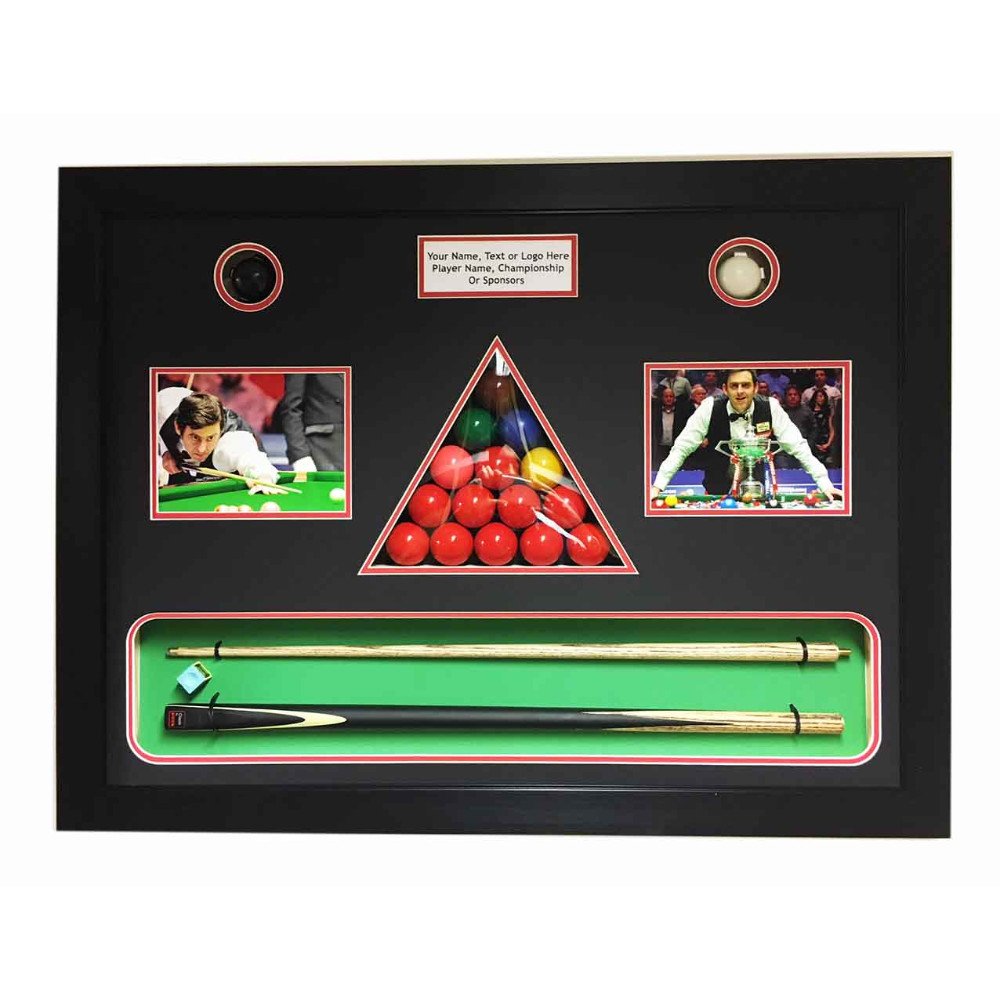 Snooker Memorabilia 3D Display Box Frame, For All In One Snooker Cue, Balls, Chalk, Signed Photo And Title