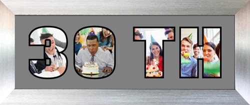 3OTH Photo Frame Personalised Name Frame | 30TH Word Photo 3D Frame For 30th Birthday