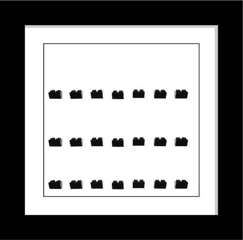 Lego Minifigure Display Frame Case for Lego Minifigures in Black Backing and Black Roof Slope