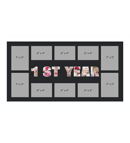 1ST YEAR Photo Frame Personalised Name Frames | Large Multi 1ST YEAR Word Photo 3D Frame