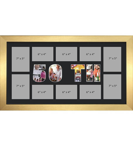 50TH Photo Frame Personalised 50TH Frame | Large Multi 50TH Word Photo 3D Frame