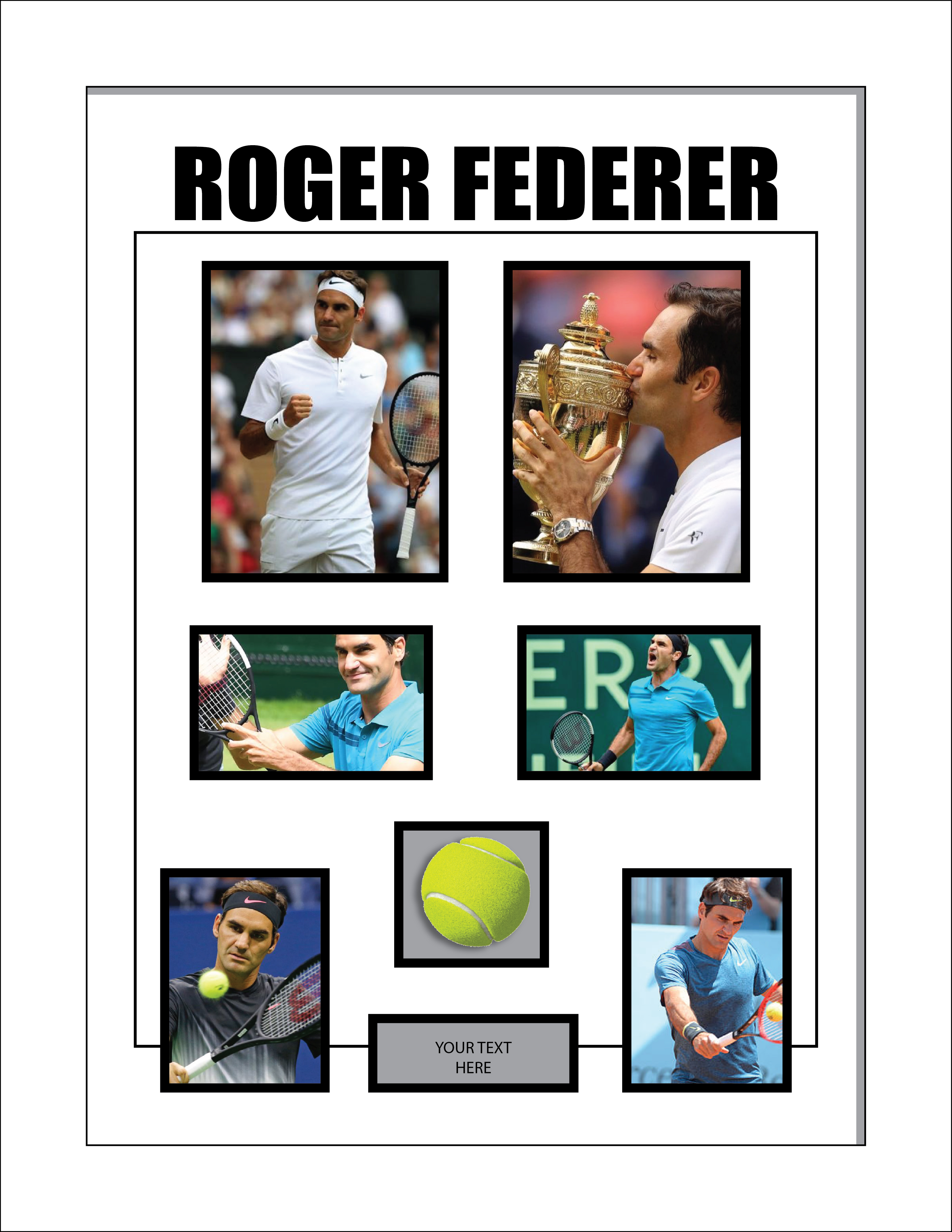 Roger Federer Tennis memorabilia with tennis ball display case
