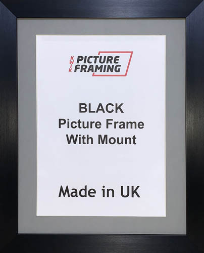 Black picture frame 9” x 7” for image size 8” x 6” Grey Mount