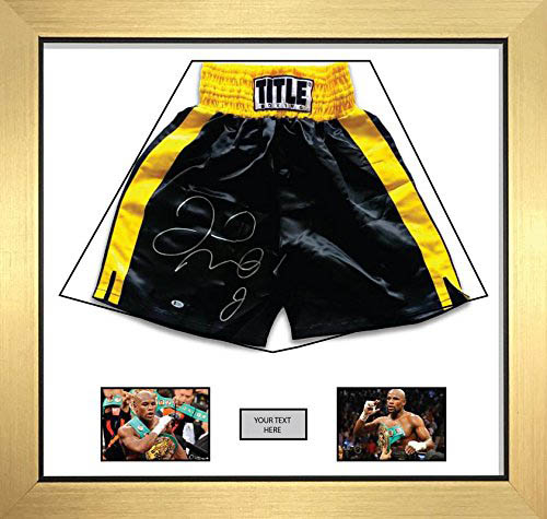 Boxing Shorts Frame Display for Floyd Mayweather Shorts Frame with Free 2 x 6� x 4� Photos