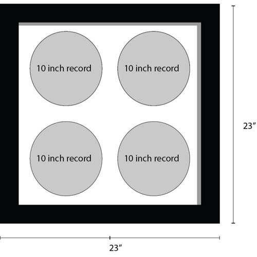 10 Inches Vinyl Record Frame For 4x Records Music Memorabilia Frame