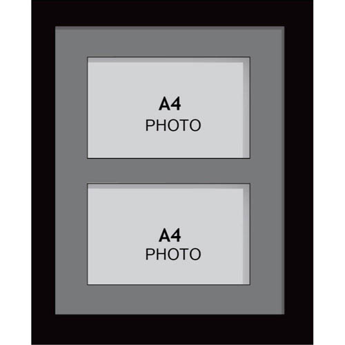 Large Multi Picture Photo Aperture Frame, a4 size with 2 openings | portrait 