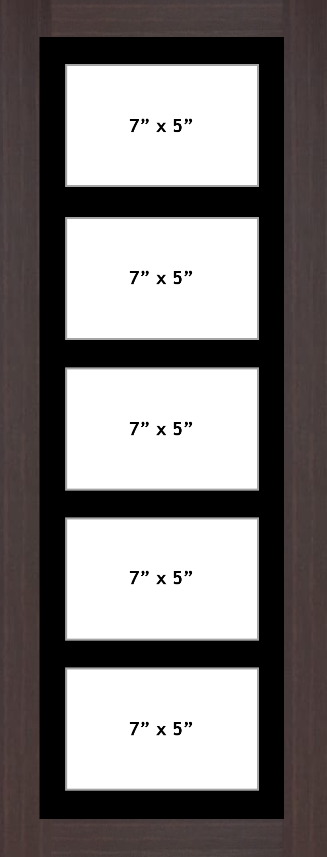 Multi Aperture picture frame fits 5 7x5 photos frames