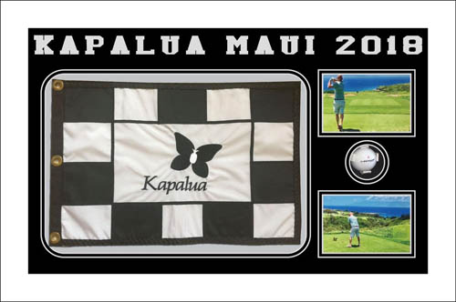 Frame Display For Golf Flag and Golf Ball Masters and Open Ryder Cup