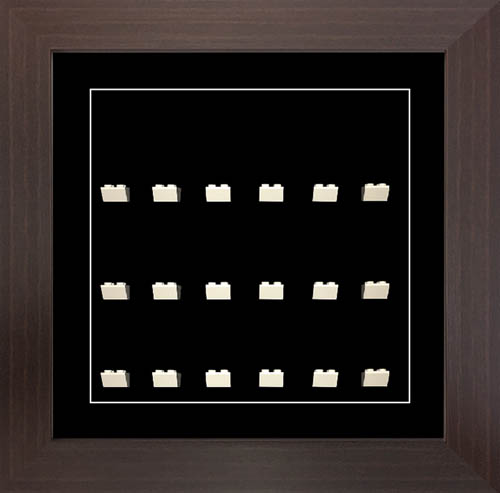 Lego Minifigure Display Frame Case for Lego Minifigures in Black Backing and White Roof Slope