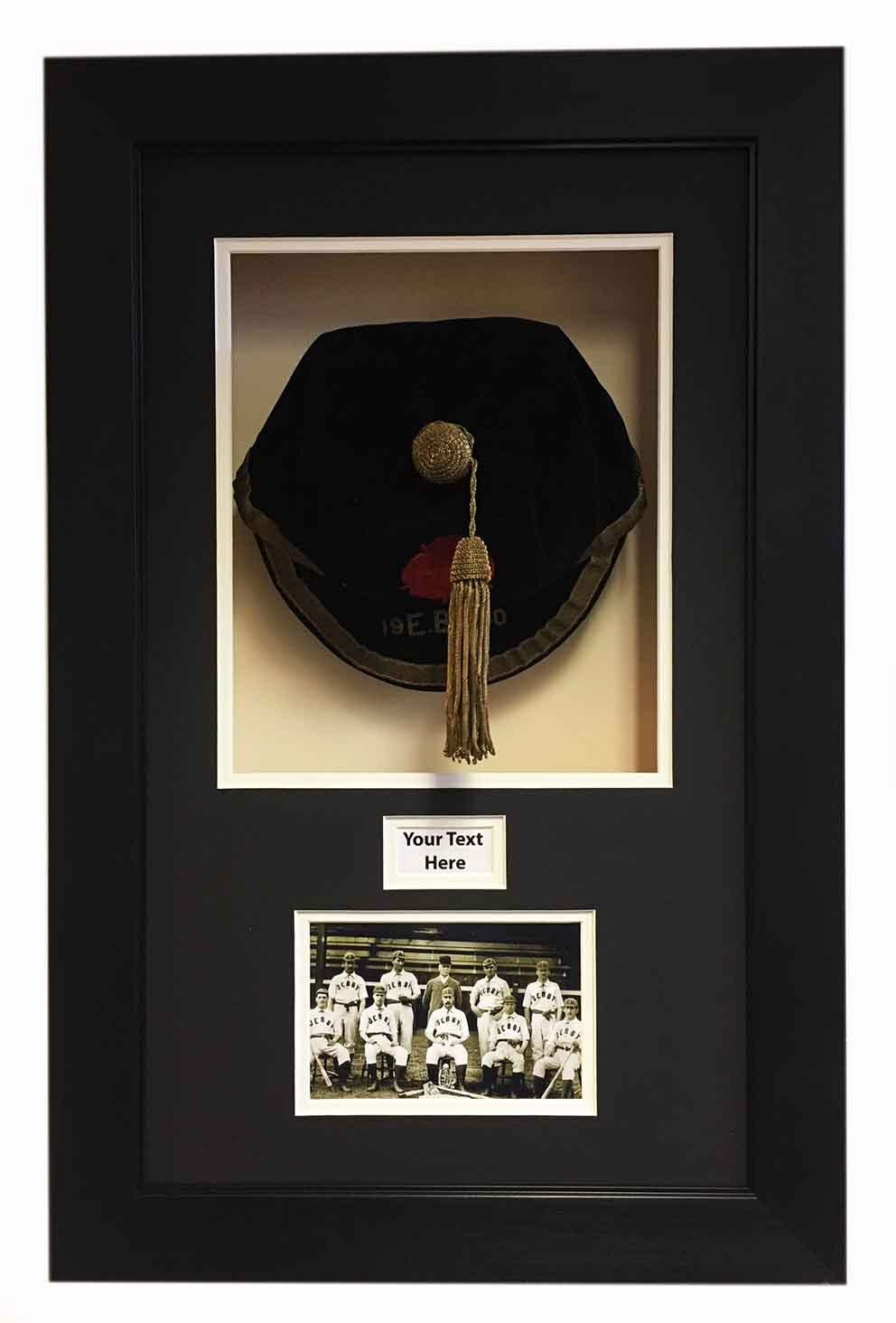 MEMORABILIA/3D DISPLAY CASE VINTAGE ENGLAND INTERNATIONAL BASEBALL CAP 1930