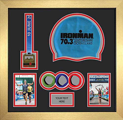 Ironman Staffordshire 70.3 triathlon marathon, running medal display frame