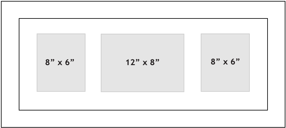 Multi Aperture photo frame fits 3 ( 2 - 8x6 & 1- 10x8) photos multi-picture