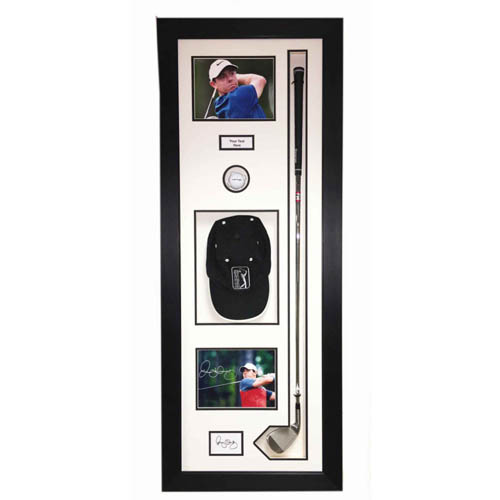 Golf Ball Display Case For Golf Club, Ball, Cap And 2x FREE PHOTOS AND TITLE Inc.