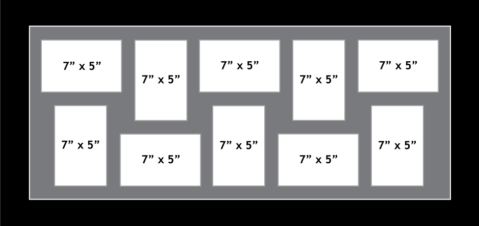 Multi Aperture Photo Frame fits 10 7x5 photos multi-picture frames