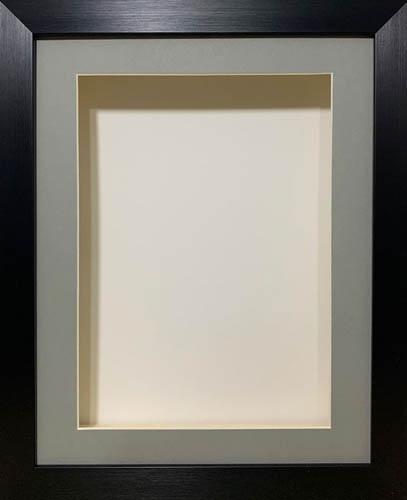 1 inch Deep Shadow 3D Box Picture Frame - Grey Mount