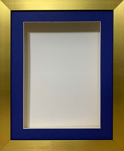 4 inch Deep Shadow 3D Box Picture Frame - Blue Mount