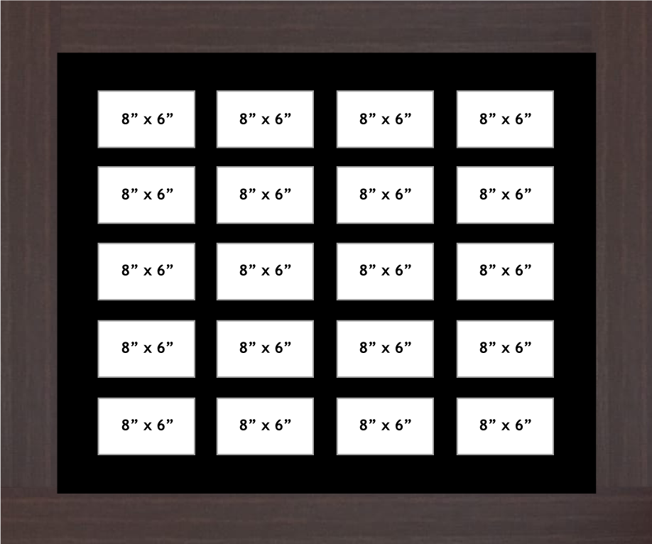 Multi Aperture photo frame fits 20 8x6 photos multi-picture portrait