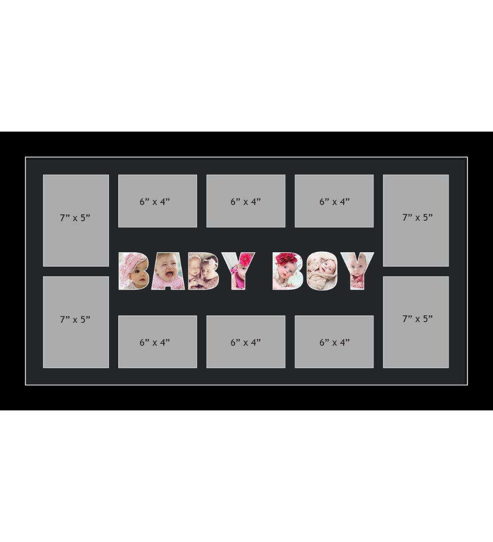 BABY BOY Photo Frame Personalised BABY BOY Frame | Large Multi BABY BOY Word Photo 3D Frame