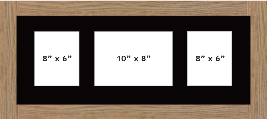Multi Aperture photo frame fits 3 ( 2 - 8x6 & 1- 10x8) photos multi-picture