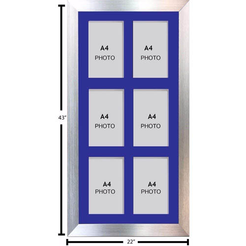 Large Multi Picture Photo Aperture Frame A4 size with 6 openings portrait