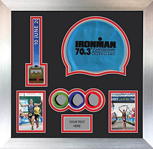 Ironman Staffordshire 70.3 triathlon marathon, running medal display frame