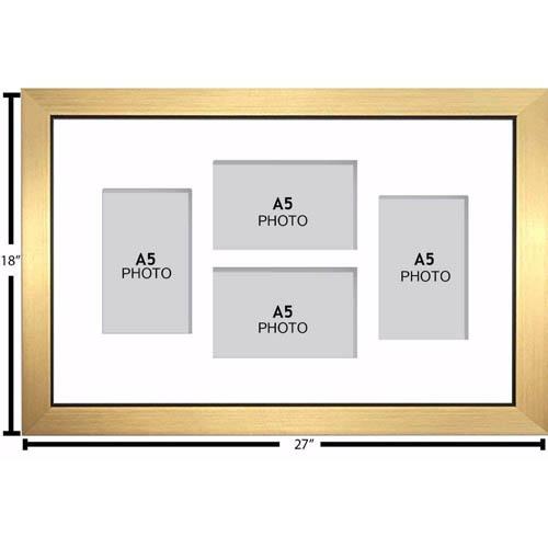 Large Multi Picture Photo Aperture Frame, A5 size with 4 openings - landscape