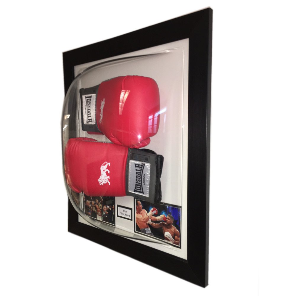 Boxing Glove Acrylic Display Case for 2x Signed Boxing Glove Memorabilia Dome Frame Free Photos and Tittle