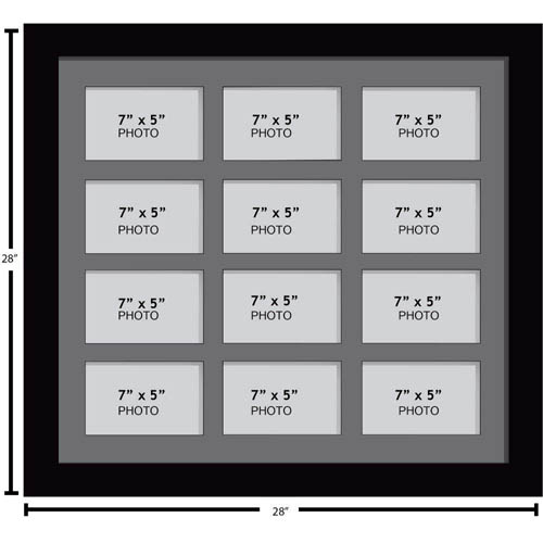 Large Multi Picture Photo Aperture Frame 7” x 5” size with 12 openings